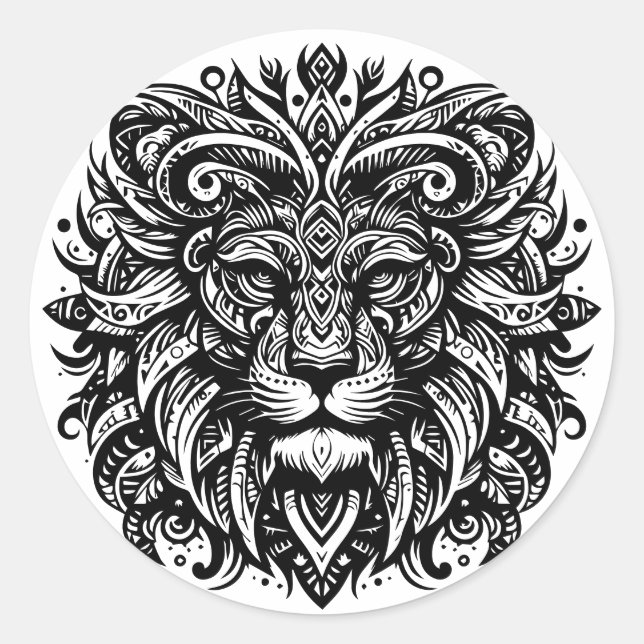 Sticker Rond Lion tribal (Devant)