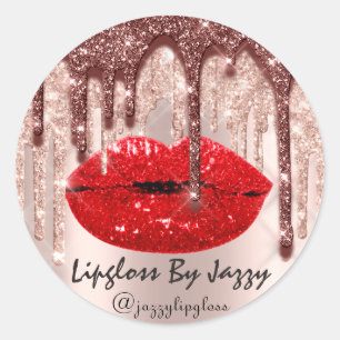 Sticker Rond Lipgloss Par IG Rose Parties scintillant Driving P