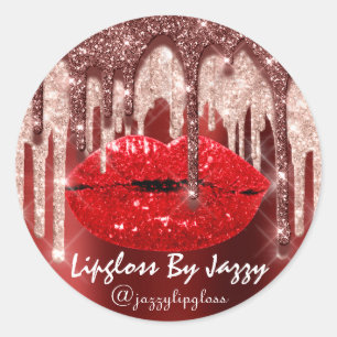 Sticker Rond Lipgloss par IG Rose Parties scintillant produits 