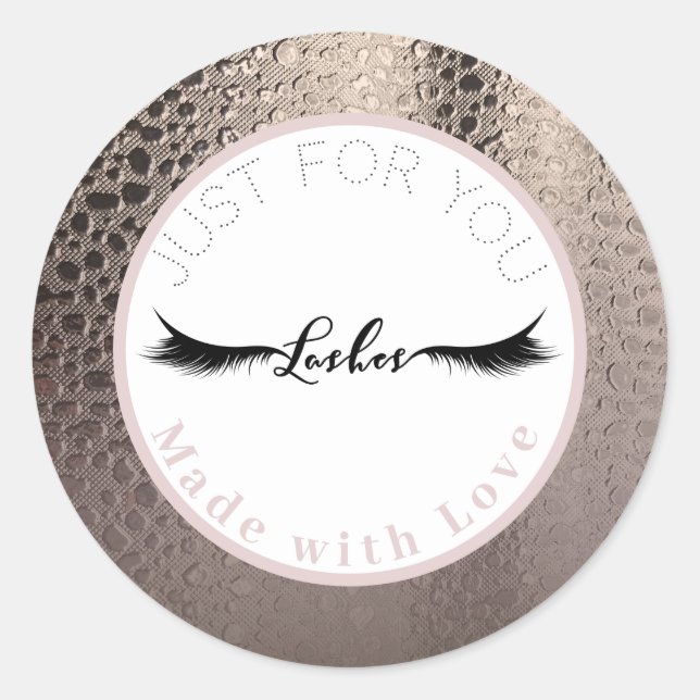 Sticker Rond Liquides de maquillage Glam Rose Gold Glam Abstrai (Devant)