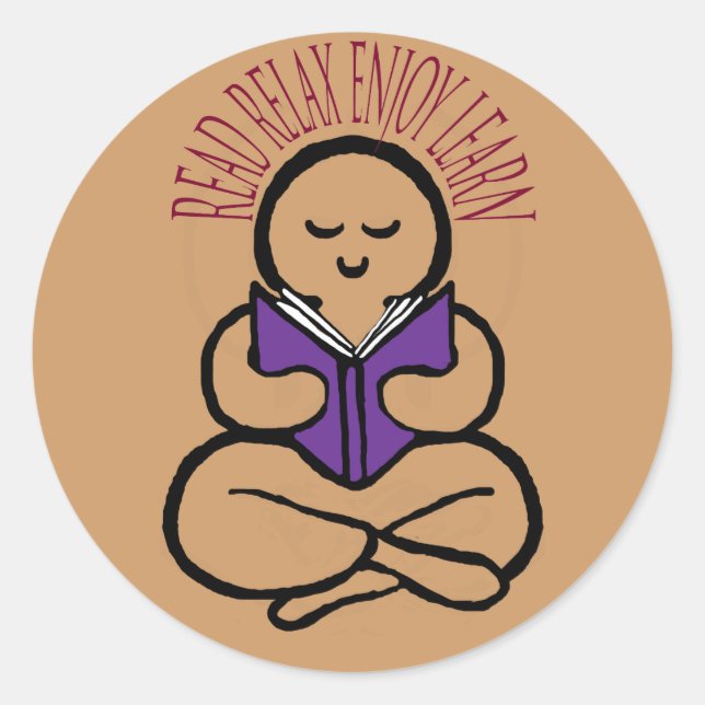 Sticker Rond Lire Détente Apprendre (Devant)