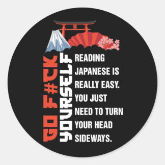 Sticker Rond Lire Japonais Vraiment Facile Citations Étudiantes