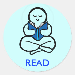 Sticker Rond Lire la version bleue