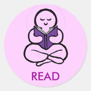Sticker Rond Lire la version violette