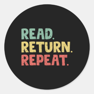 Sticker Rond Lire le retour Répéter le collaborateur de bibliot