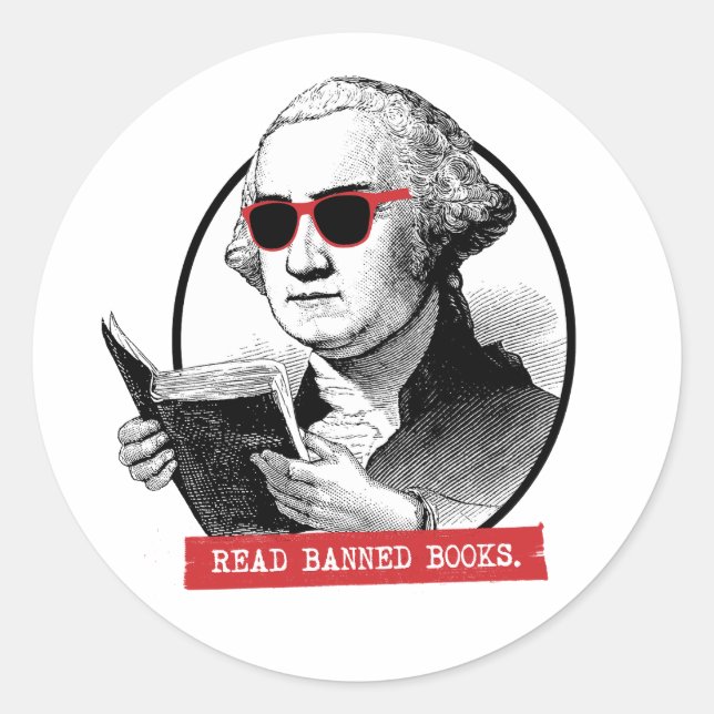 Sticker Rond Lire les livres interdits (Devant)