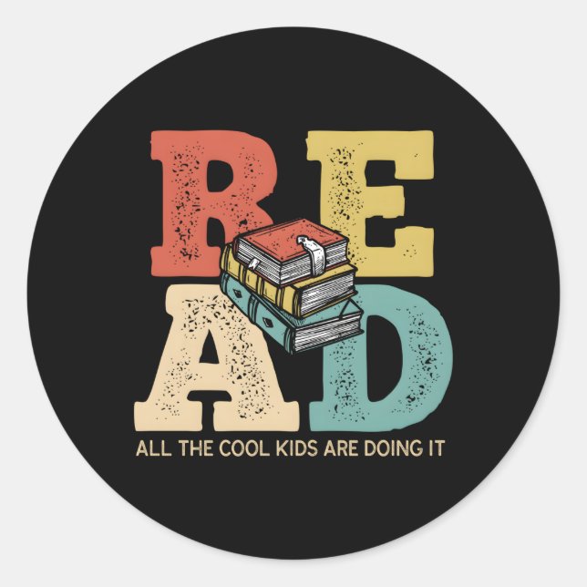 Sticker Rond Lire Tous Les Lecteurs De Livre Sont Lus (Devant)