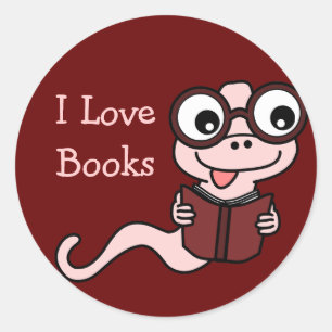 Sticker Rond Lire un mois du livre : I Love Books