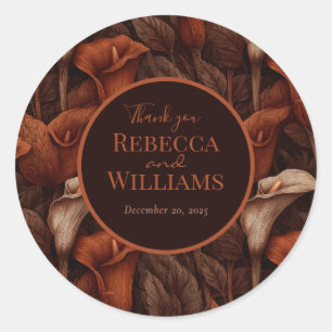 Sticker Rond Lis calla romantiques Accent Mariage Moderne