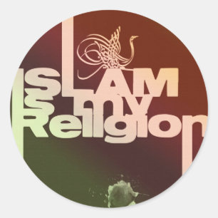 Sticker Rond L'Islam est ma religion - imprimé arabe islamique