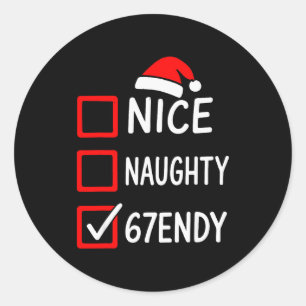 Sticker Rond Liste de vérification de Noël 67endy – 6 7 gentil