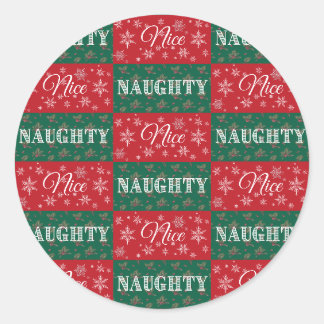 Sticker Rond Liste des enfants sages ou vilains de Noël