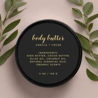 Liste d'ingrédients noir élégant moderne