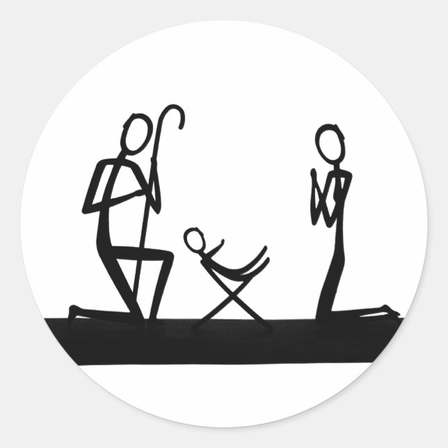 Sticker Rond Lit de Noël (Devant)