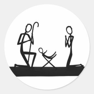 Sticker Rond Lit de Noël