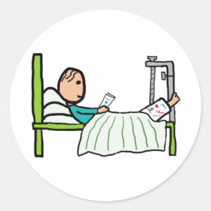 Sticker Rond Lit Hôpital