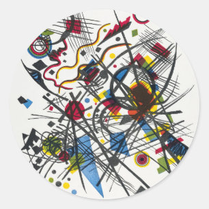 Sticker Rond Lithographie de Vierte Bauhausmappe par Kandinsky