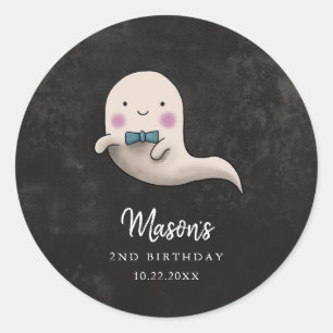 Sticker Rond Little Boo Halloween Bow Cravate Fête d'anniversai