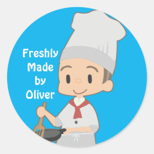 Sticker Rond Little Boy Chef