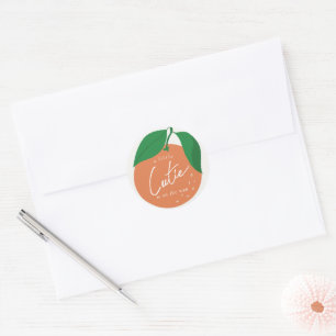 Sticker Rond Little Cutie Baby shower moderne orange