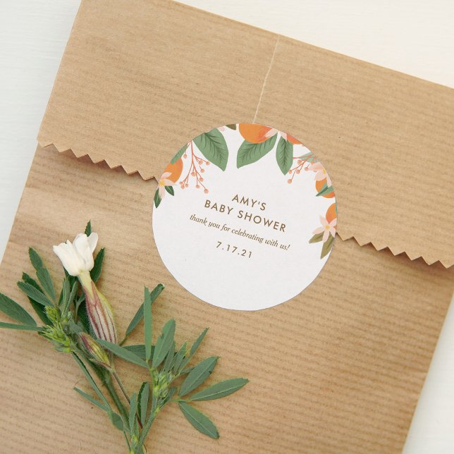 Sticker Rond Little Cutie est sur le chemin Baby shower Étiquet (Créateur téléchargé)