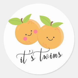 Sticker Rond Little Cuties C'est Twins Favor