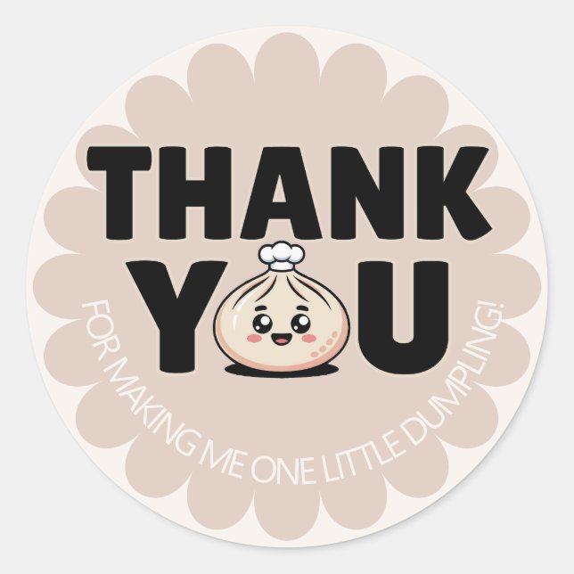 Sticker Rond Little Dumpling Girl 1st Birthday (Devant)