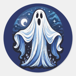 Sticker Rond Little Éffrayant Ghost - Halloween 16 - Fun Fun