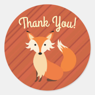Sticker Rond Little Fox Cute Coloré 1er Anniversaire Thème de f
