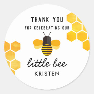 Sticker Rond Little Honey Bee Merci Favoriser