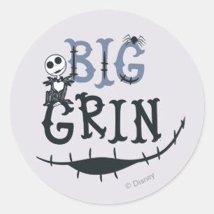 Sticker Rond Little Jack Skellington - Big Grin