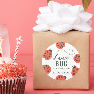 Sticker Rond Little Log Ladybug Anniversaire Classic Round Sti