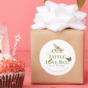 Sticker Rond Little Love Baby shower Bug