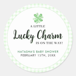 Sticker Rond Little Lucky Charm St Patrick's Baby shower
