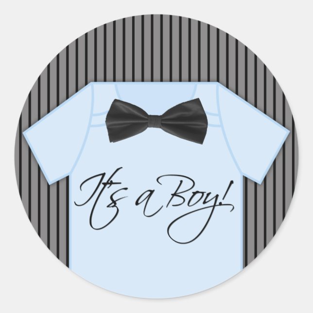 Sticker Rond Little Man Baby shower (Devant)