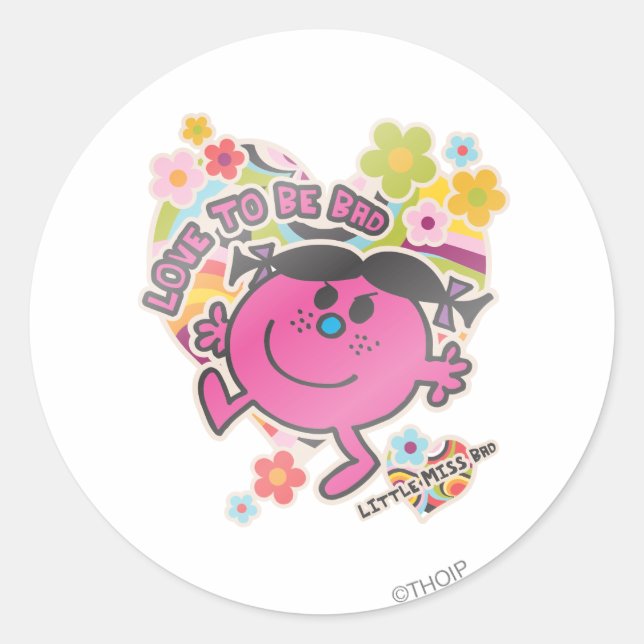 Sticker Rond Little Miss Bad | L'amour pour être mauvais (Devant)