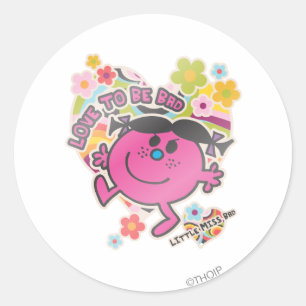 Sticker Rond Little Miss Bad   L'amour pour être mauvais
