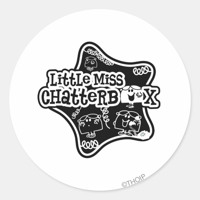 Sticker Rond Little Miss Chatterbox | Black & White Star (Devant)