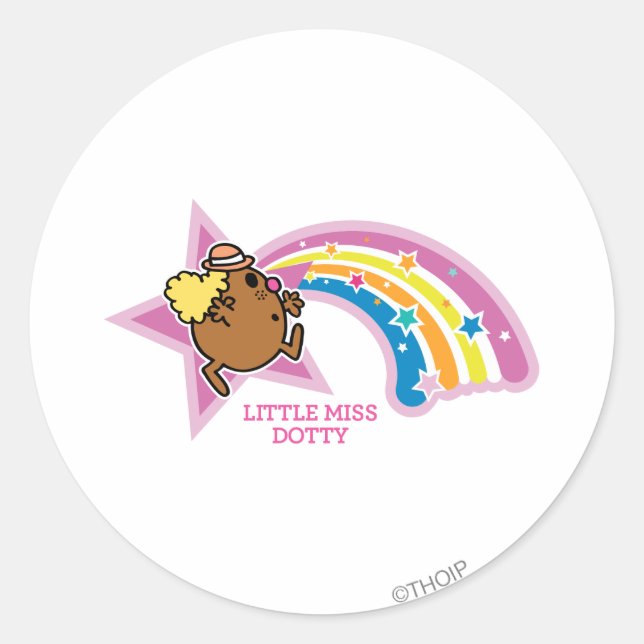 Sticker Rond Little Miss Dotty | Chasing Rainbows (Devant)