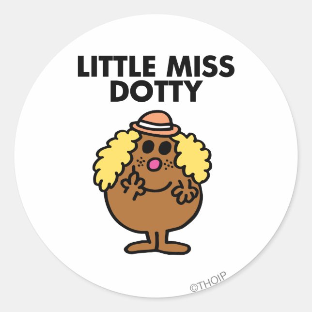 Sticker Rond Little Miss Dotty | Lettres noires (Devant)