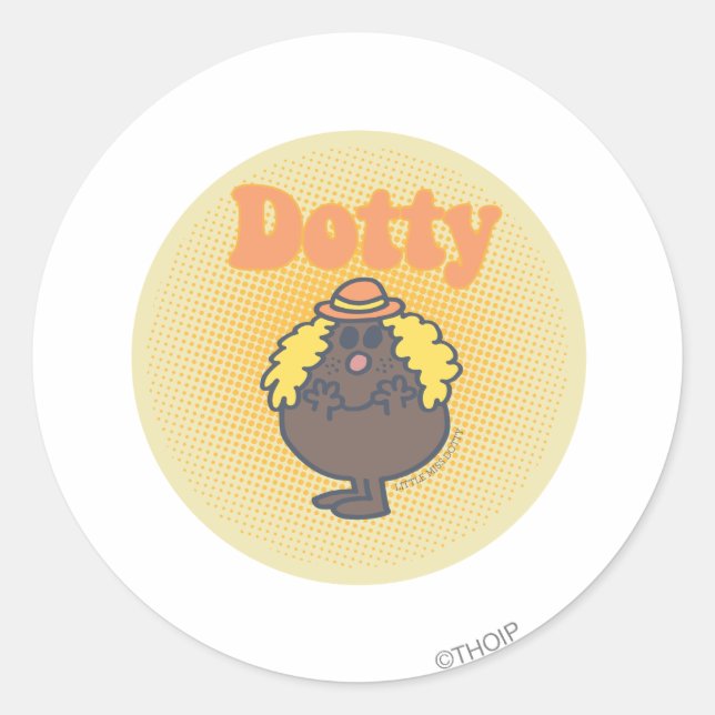 Sticker Rond Little Miss Dotty | Points saillants (Devant)