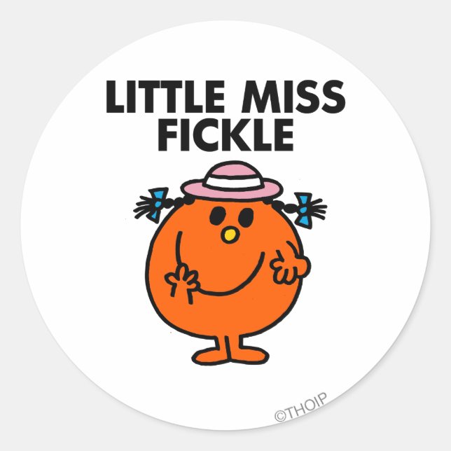 Sticker Rond Little Miss Fickle | Lettres noires (Devant)