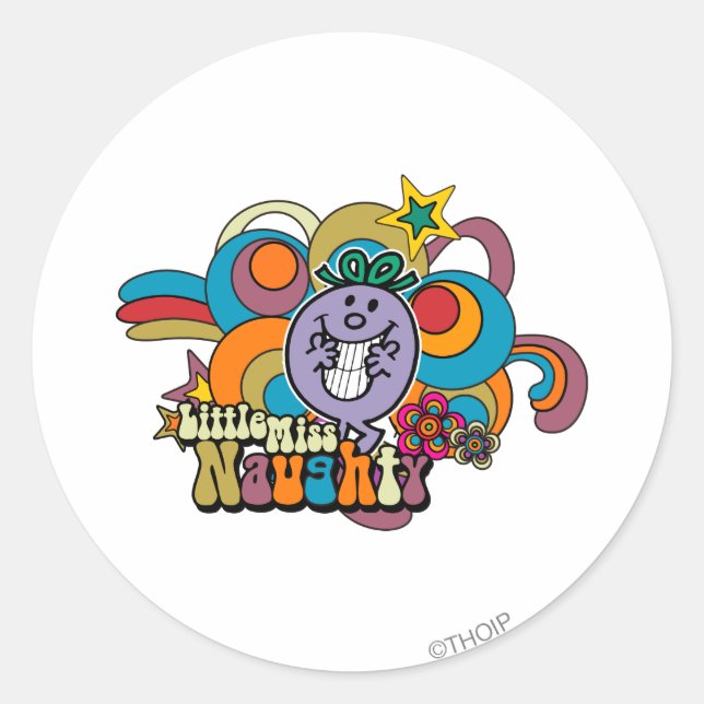 Sticker Rond Little Miss Naughty Rainbow (Devant)