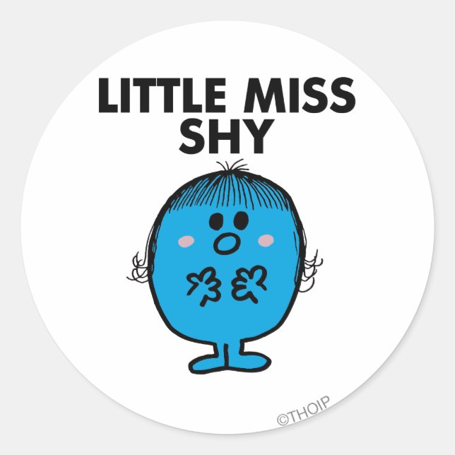Sticker Rond Little Miss Shy | Lettres noires (Devant)