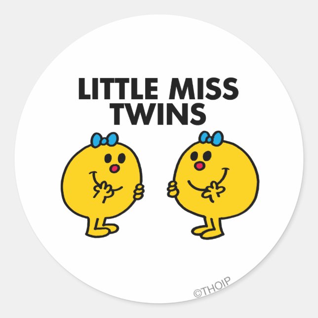 Sticker Rond Little Miss Twins | Deux très amusants (Devant)