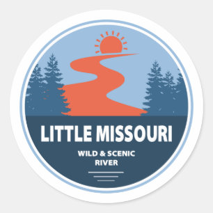 Sticker Rond Little Missouri Wild Et Rivière Pittoresque Arkans