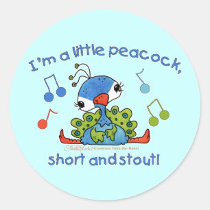 Sticker Rond Little Peacock Short et Stout