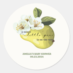 Sticker Rond Little Pear est sur le chemin du baby shower à thè