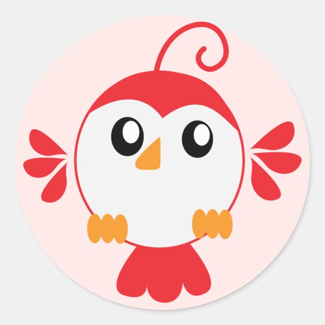 Sticker Rond Little Red Bird (Devant)