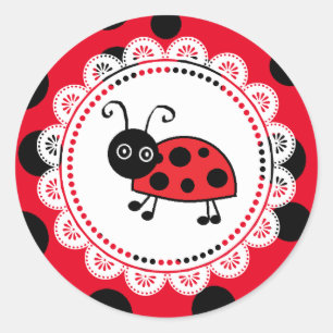 Sticker Rond Little Red et BlackLadybug
